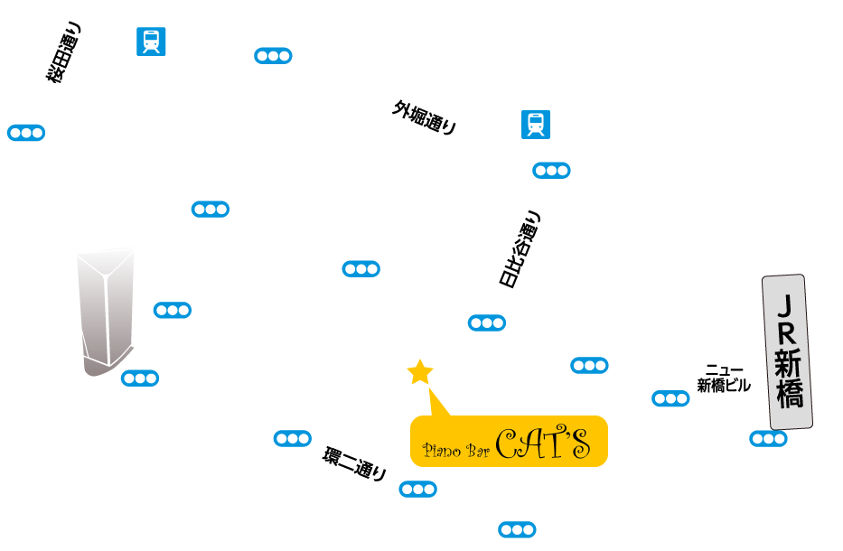 ピアノバー「キャッツ」の地図